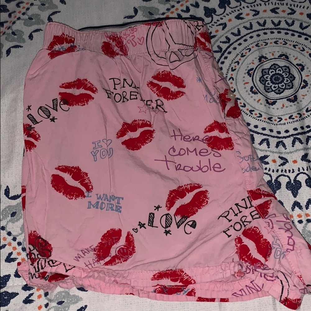 2 pink pj shorts